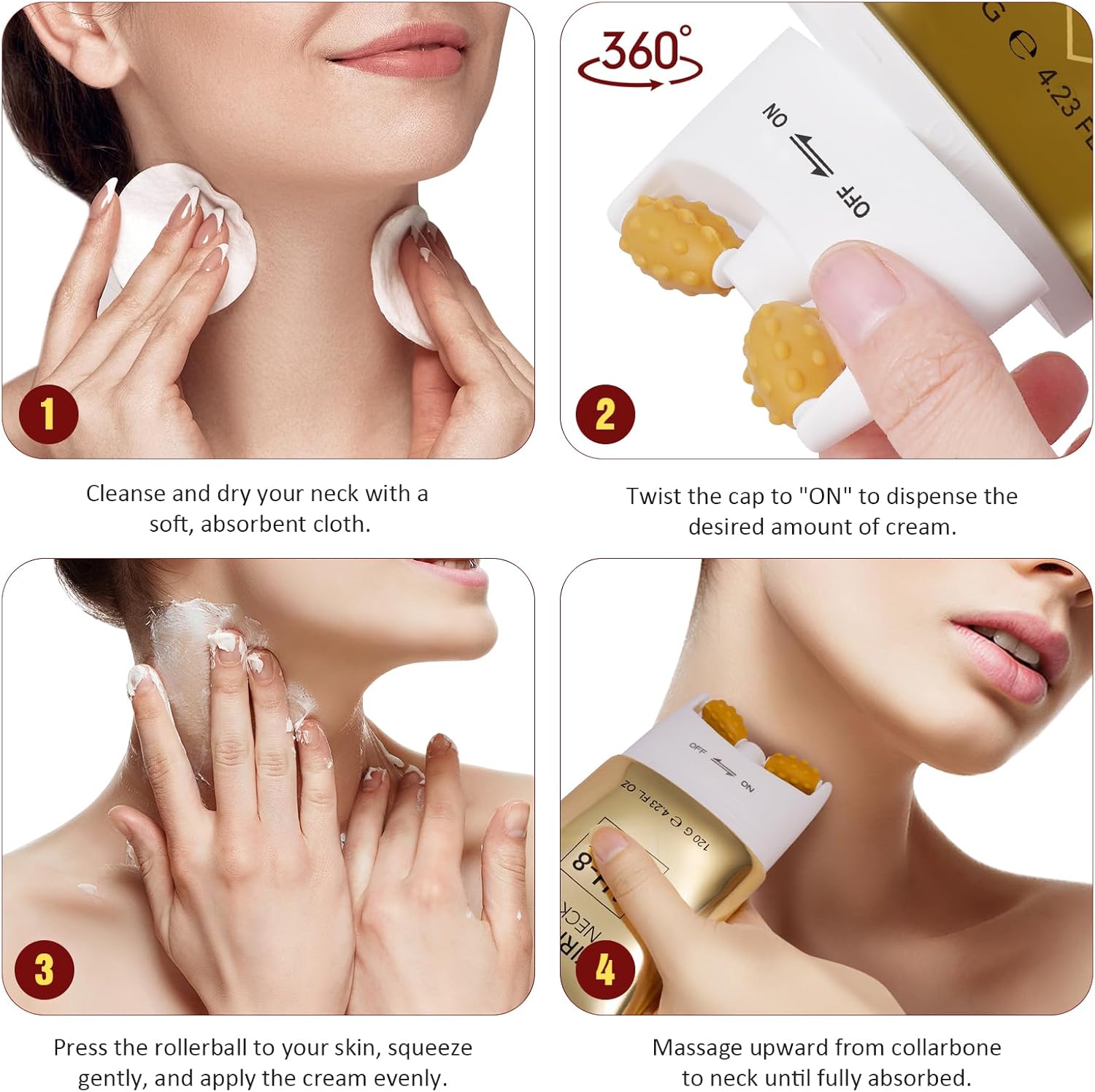 Thumbnail 5 de Crema Rassodante Collo AH-8 con Rullo a 360° – 120 g