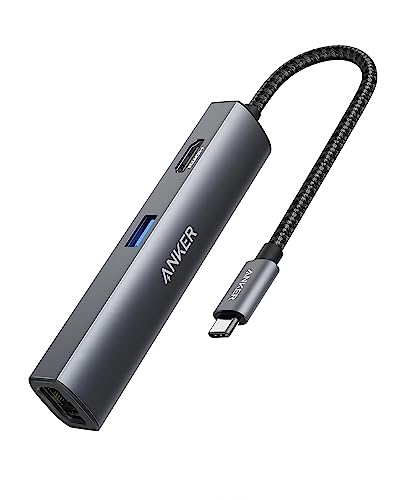 Detalle de Anker PowerExpand+ 5-in-1 USB-C Ethernet Hub – 3x USB 3.0, HDMI 4K30, Ethernet