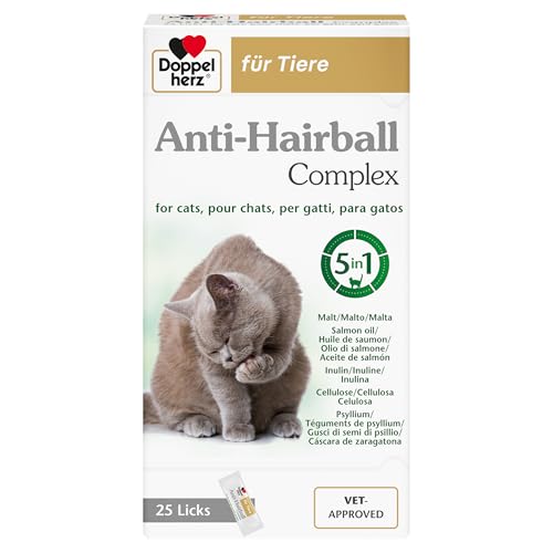 Detalle de Doppelherz Complesso Anti Hairball per gatti – 25 snack cremosi con fibre e olio di salmone