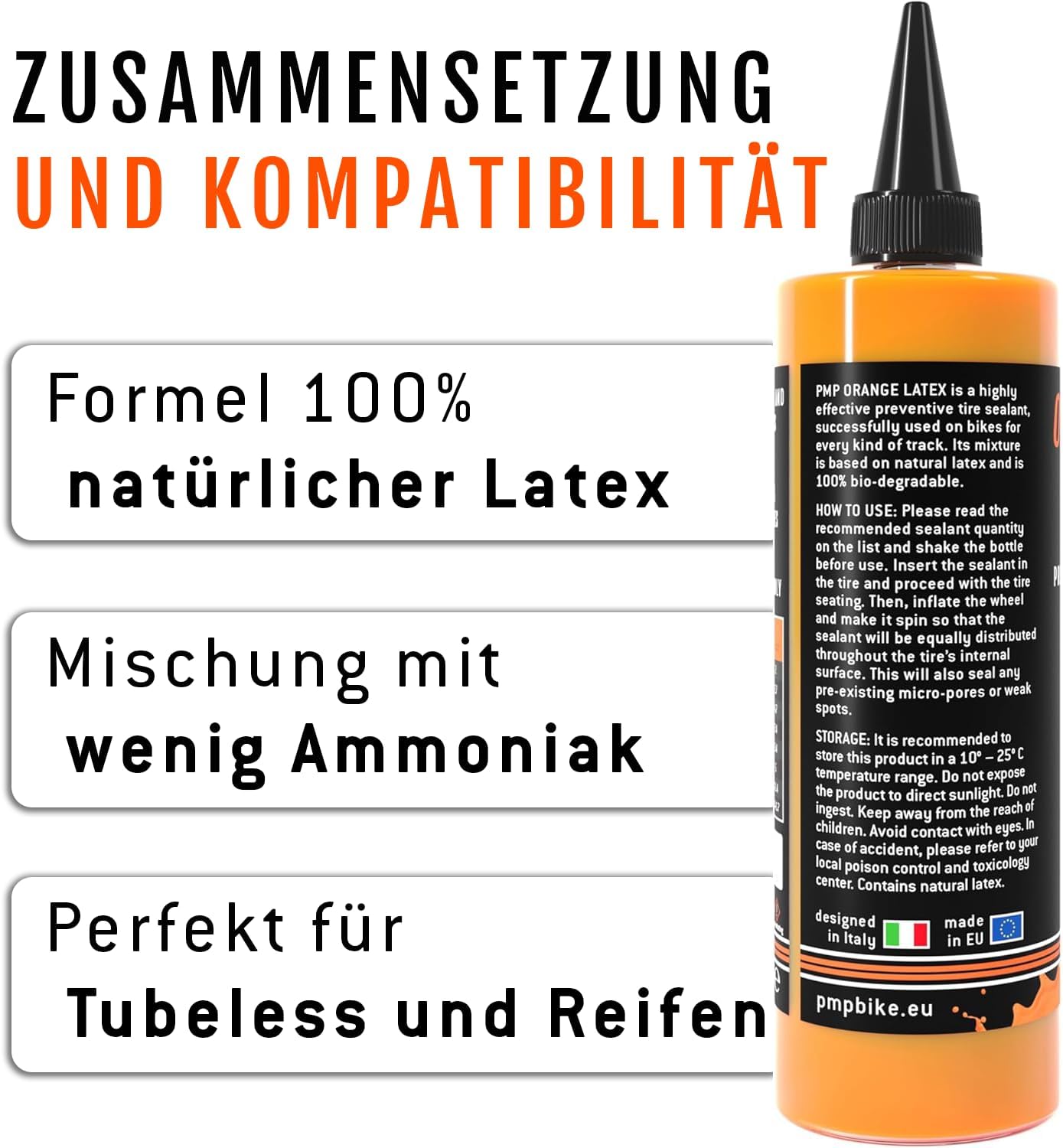 Detalle de PMP Orange Latex Lattice Liquido Sigillante Antiforatura per Coperture Tubeless MTB e STRADA