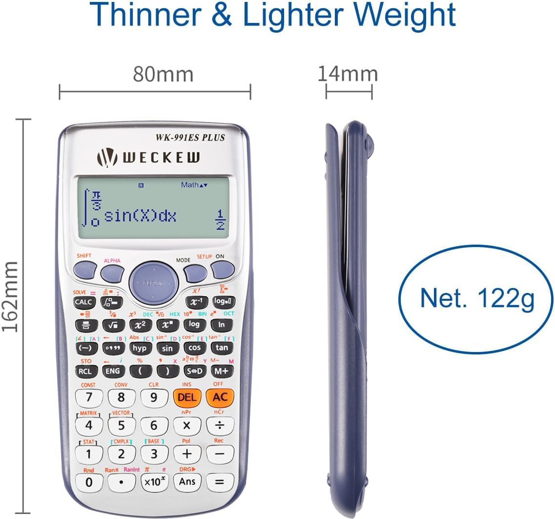 Thumbnail 3 de WECKEW 991ES PLUS scientific calculator with 417 functions (dual-line 12-digit display)