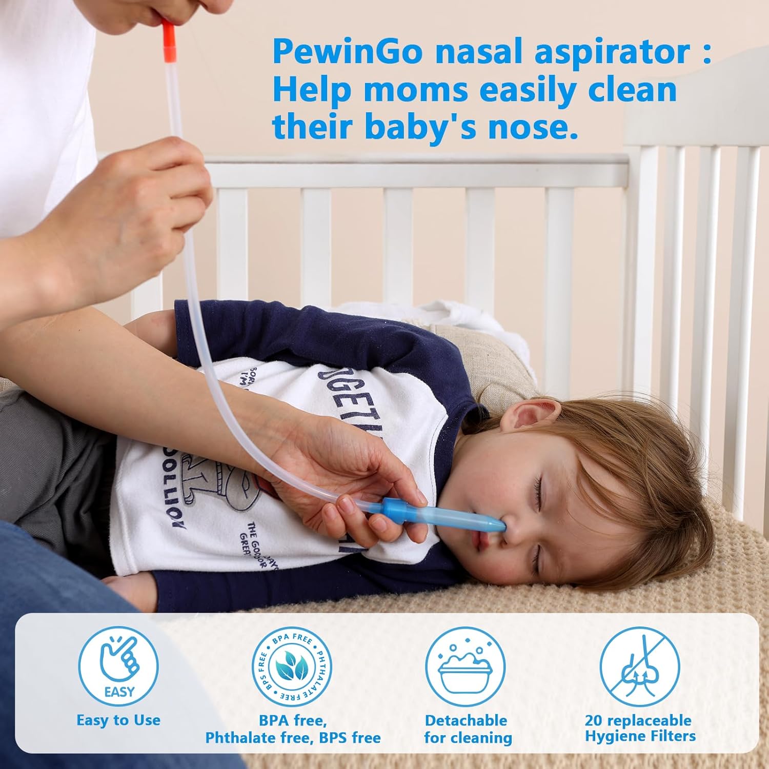 Thumbnail 1 de PewinGo Aspirateur nasal bébé avec 20 filtres 👶