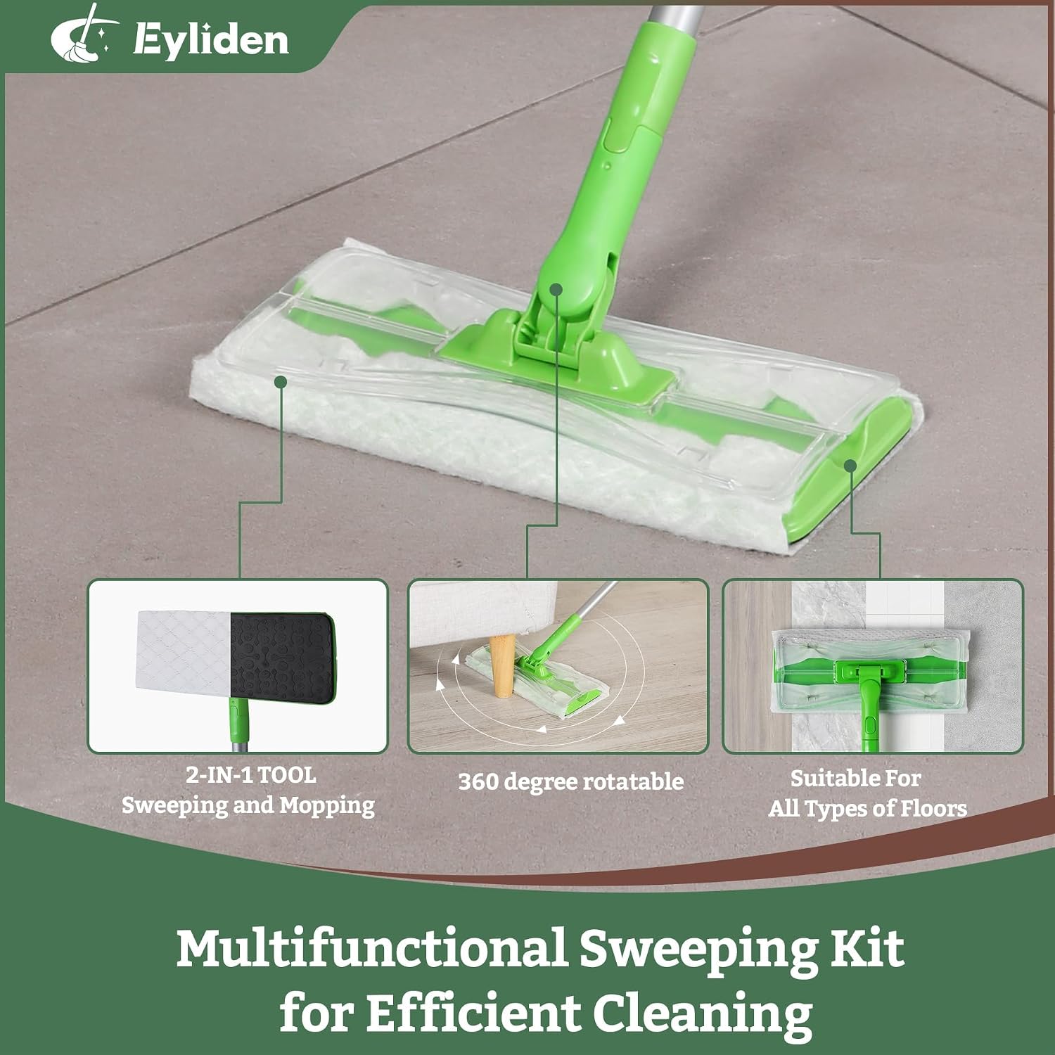 Thumbnail 6 de Eyliden Sweeper Mop Starter Kit with 36 Refills