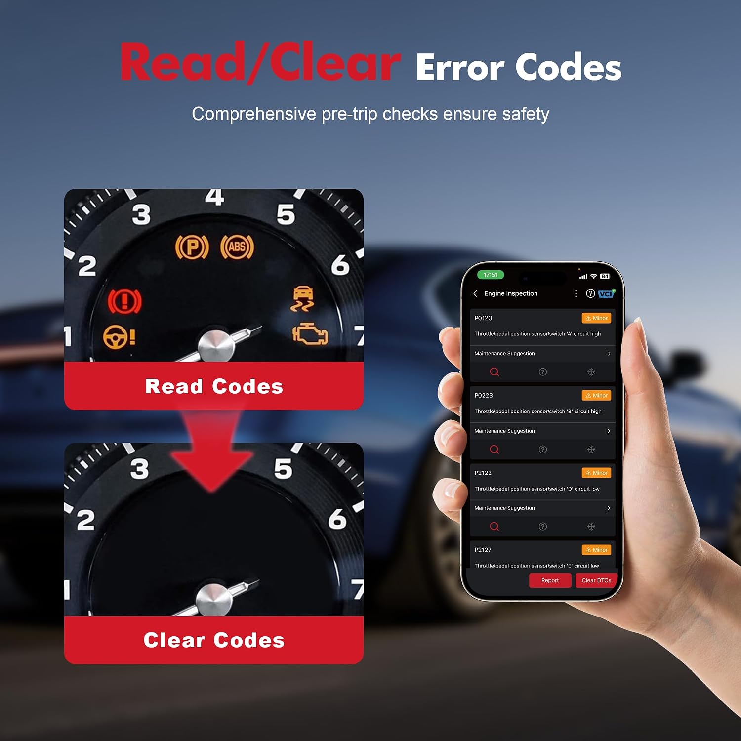 Detalle de GOOLOO DEEPSCAN DS100 OBD2 Bluetooth scanner for full-system diagnostics with AutoVIN, resets and HUD display