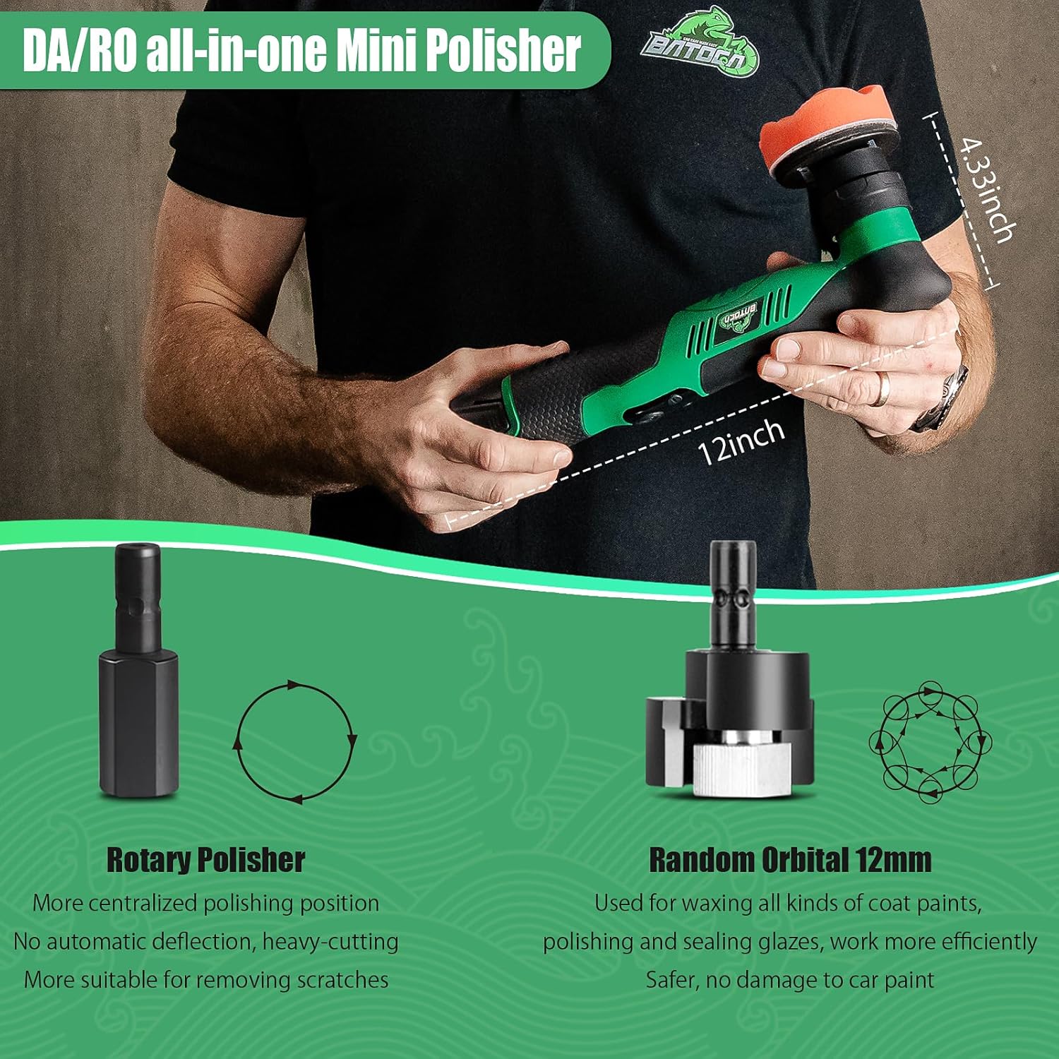Detalle 2 de BATOCA S5 Cordless Mini Polisher 2000–5500RPM