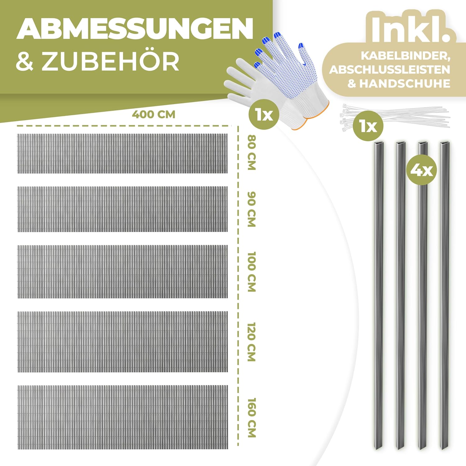 Thumbnail 6 de KESSER PVC Sichtschutzmatte 90x400 cm – Sichtschutzzaun für Balkon, Terrasse und Garten