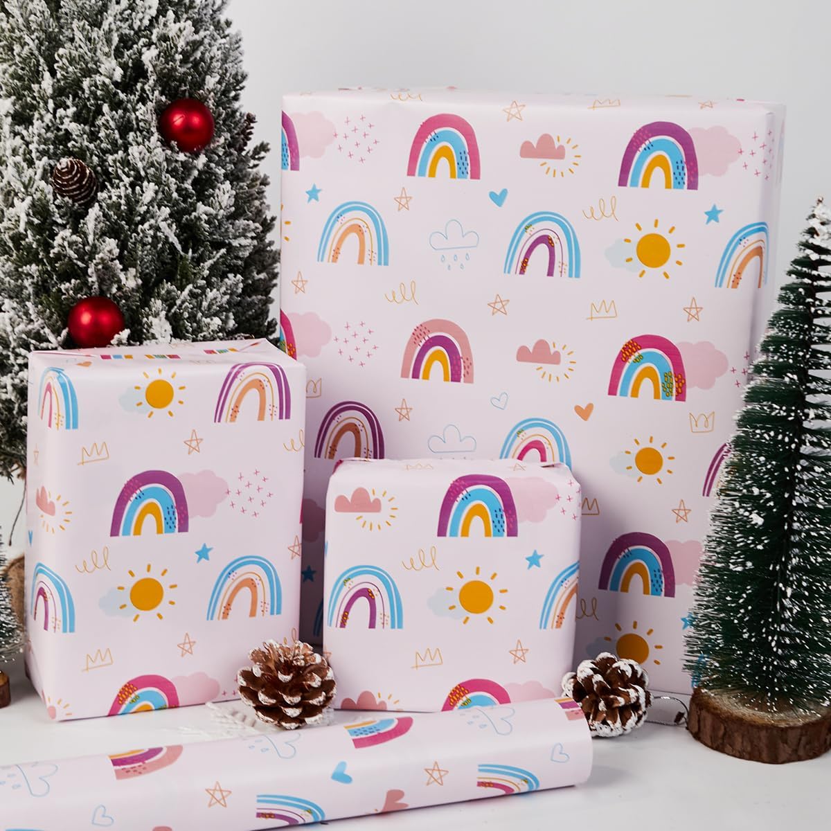 Thumbnail 4 de HJIJIAY Birthday Gift Wrapping Paper Roll (43cm x 10m) in Rainbow