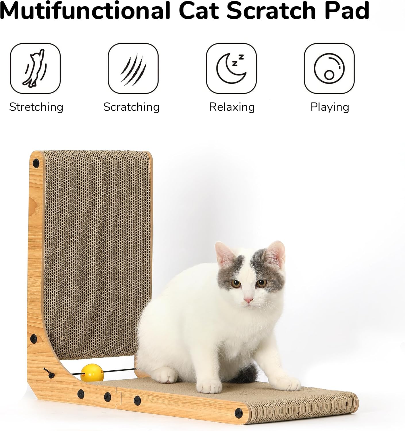 Detalle 2 de FUKUMARU L Shaped Cat Scratching Board 48 cm 🐱