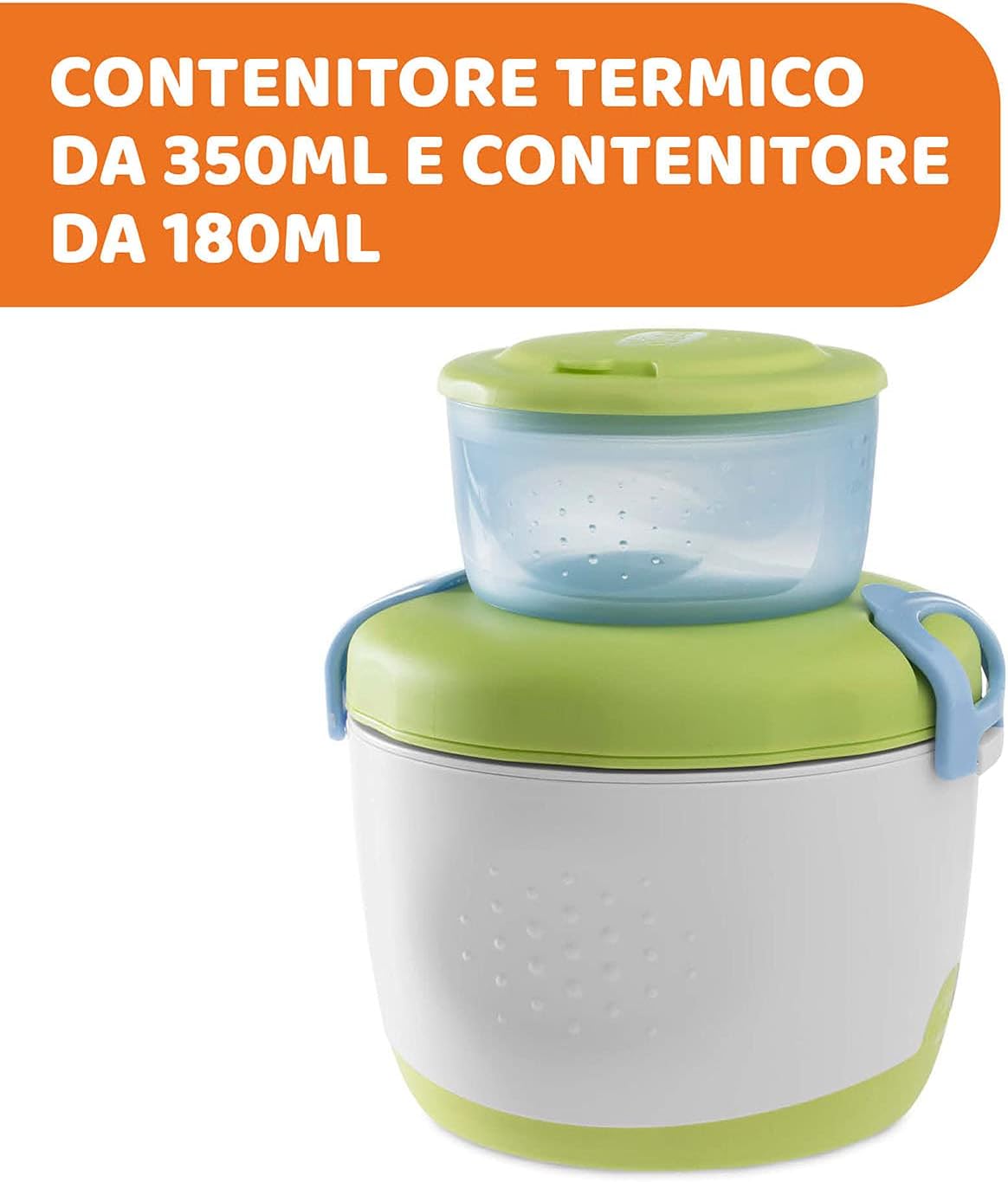 Detalle de Chicco Thermos Portapappa System Easy Meal 350 ml – kit completo per pappa calda o fredda