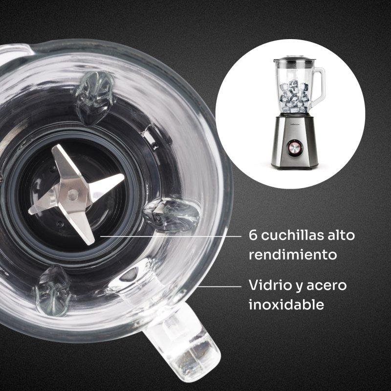 Detalle de Batidora de Vaso Mellerware Mixy! 1500W: jarra de cristal 1,5 L y 2 velocidades con Turbo
