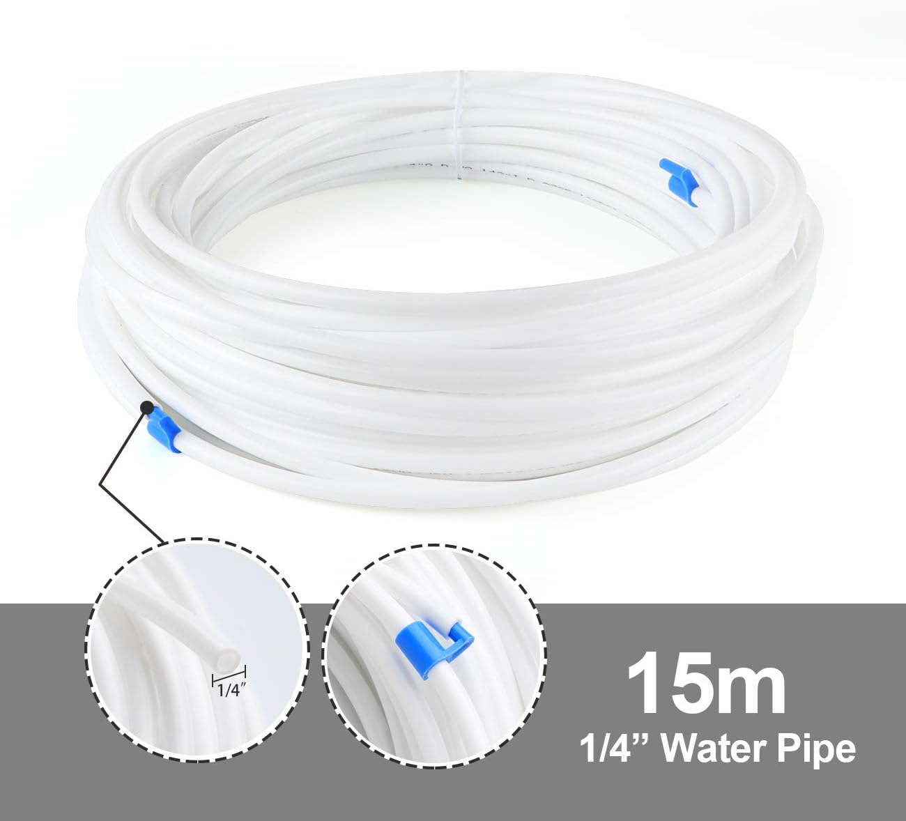 Detalle 2 de ilauke 15 m koelkastslang 6,35 mm met aansluitset voor watertoevoer