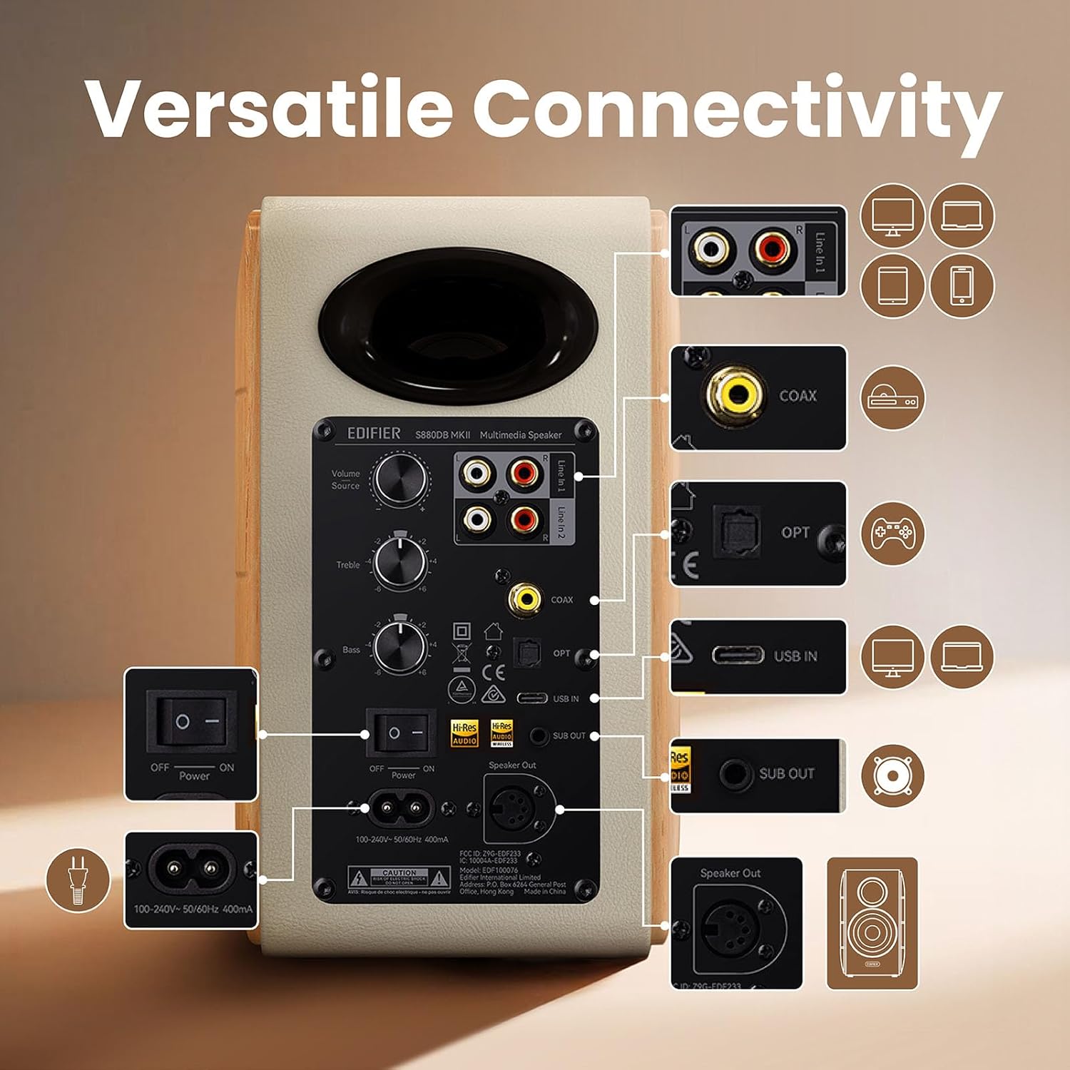 Thumbnail 3 de Edifier S880DB MKII 88W Hi‑Res Bookshelf Speakers