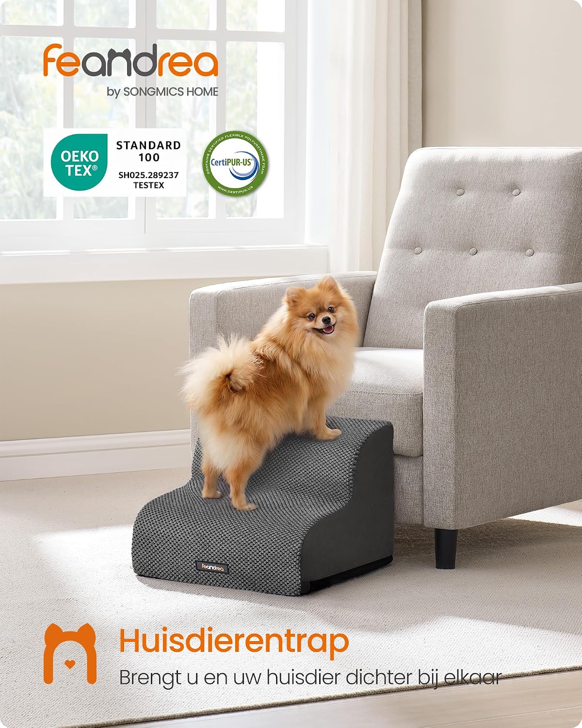 Detalle 2 de FEANDREA BADDI 777PPS012GN01 hondentrap, 2 treden met antisliphoes