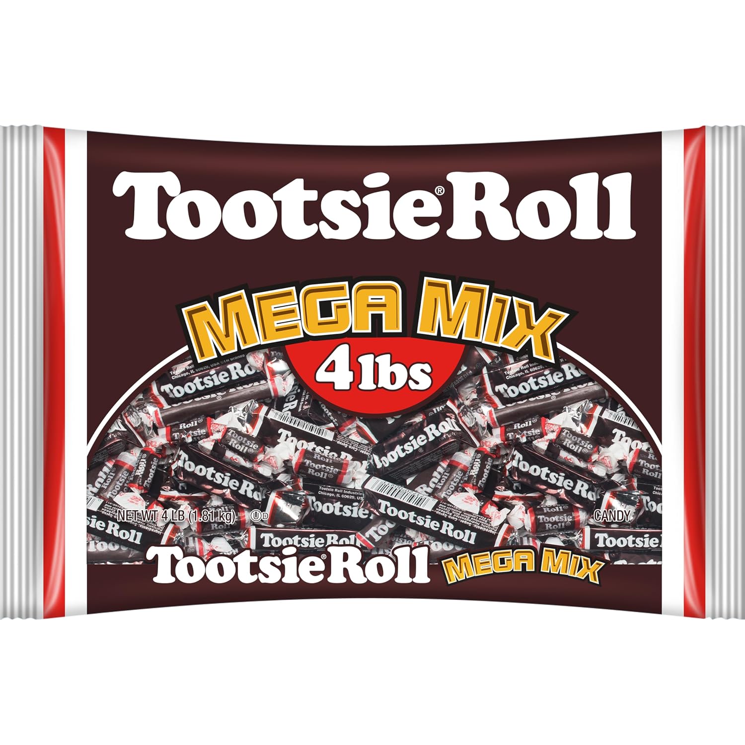 Detalle de Tootsie Roll Mega Mix 4 lb Candy Bag, Individually Wrapped in 4 Sizes