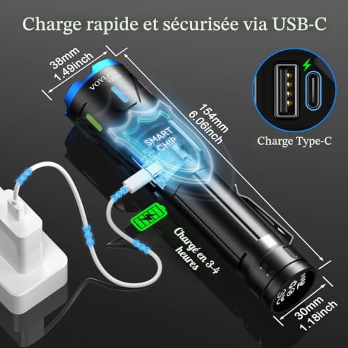 Detalle de Voylite Lampe torche rechargeable USB-C