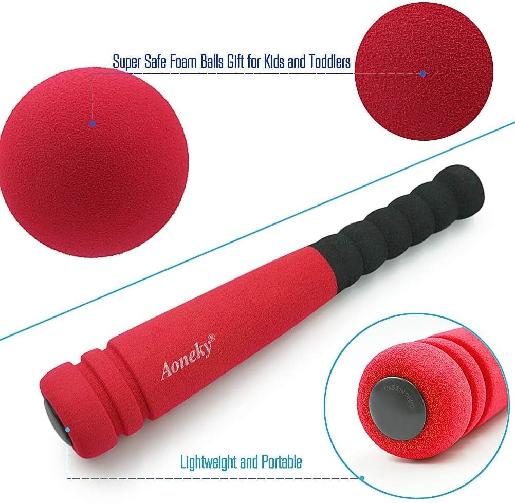 Thumbnail 4 de Aoneky 11.8-Inch Mini Foam Baseball Bat and Ball Set (Red) for Toddlers 1–3