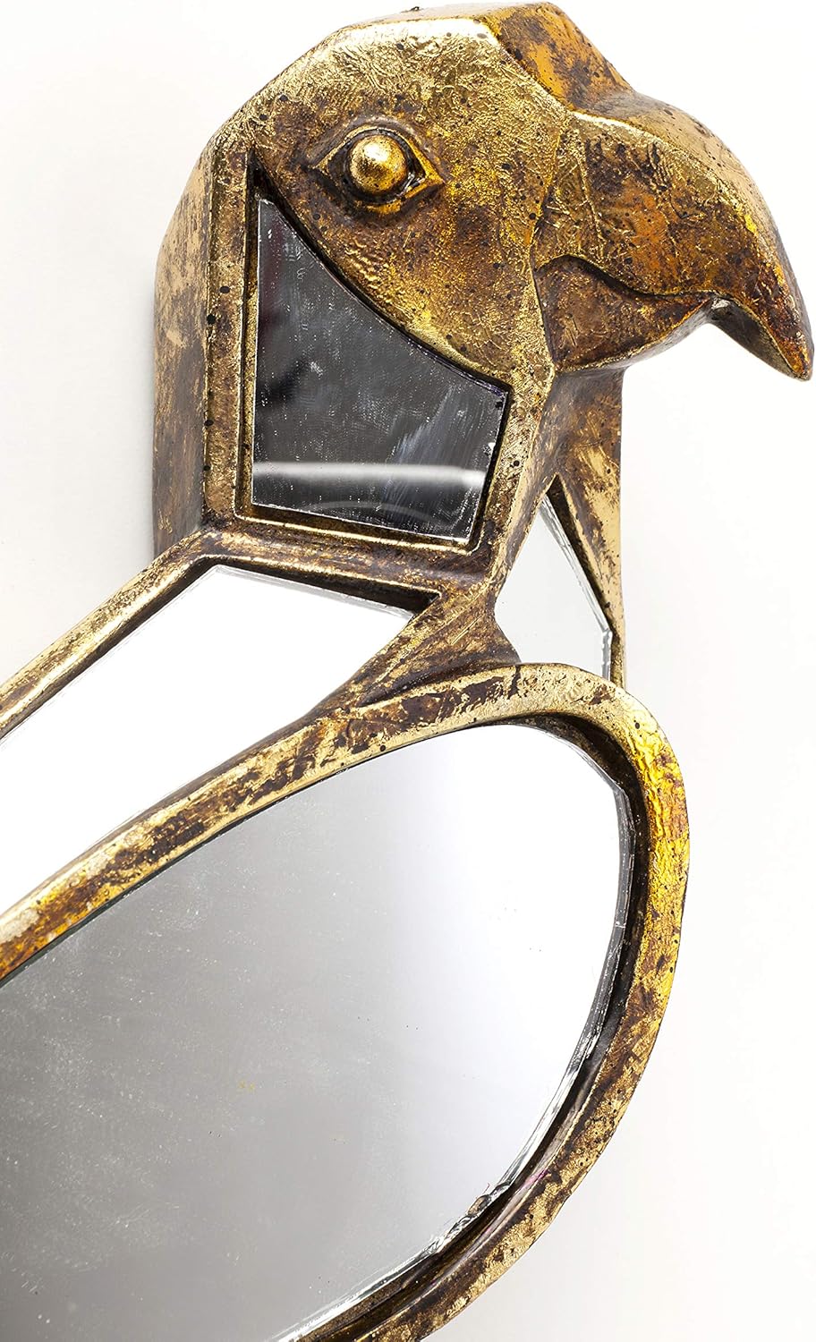 Detalle de Kare Design Decorazione Da Parete Parrot Mirror, Oro/ Specchio, Pappagallo - Riflessi di Luce