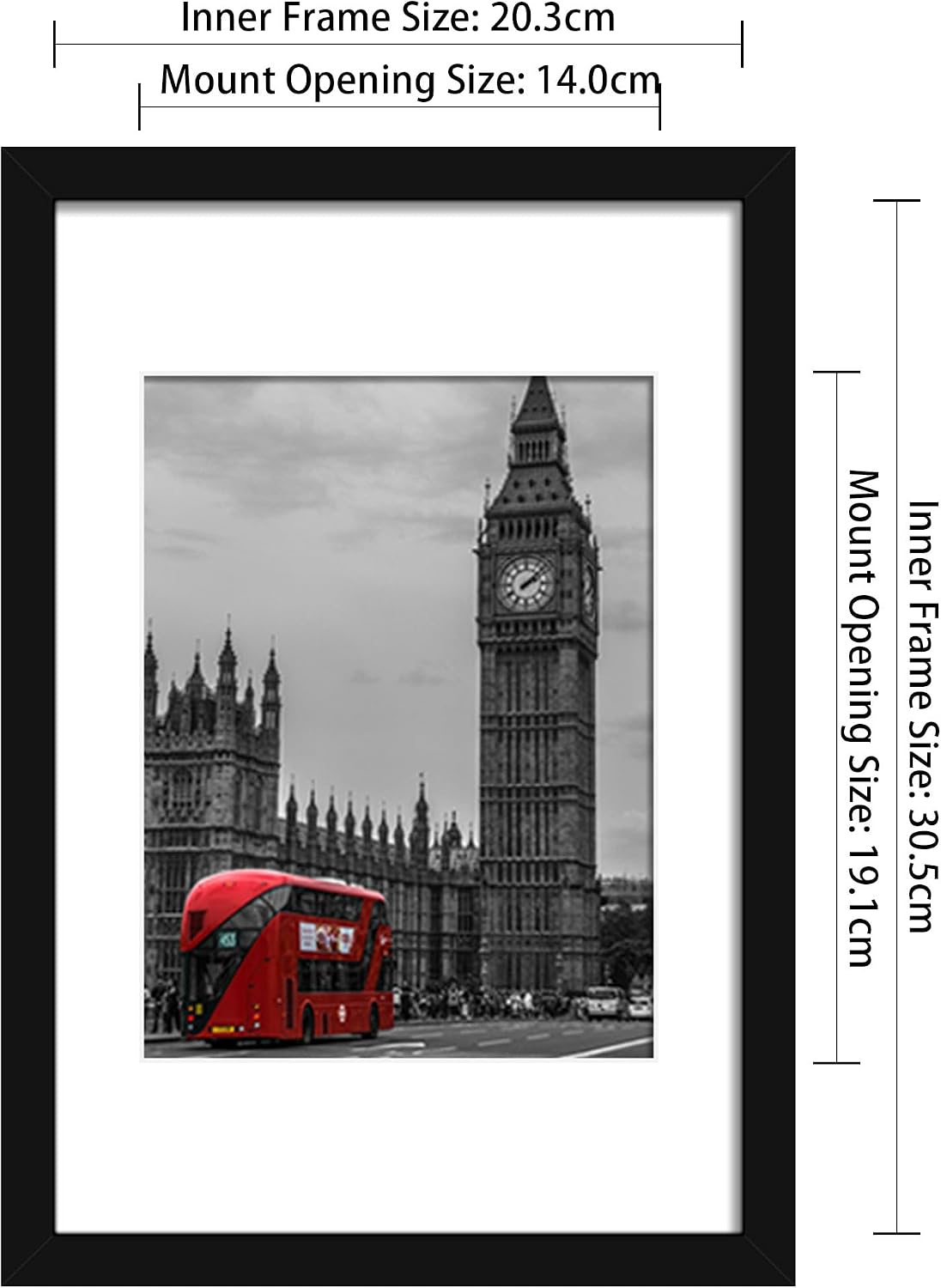Thumbnail 1 de Tinkeps 4 Pack 12x8 Black Picture Frame