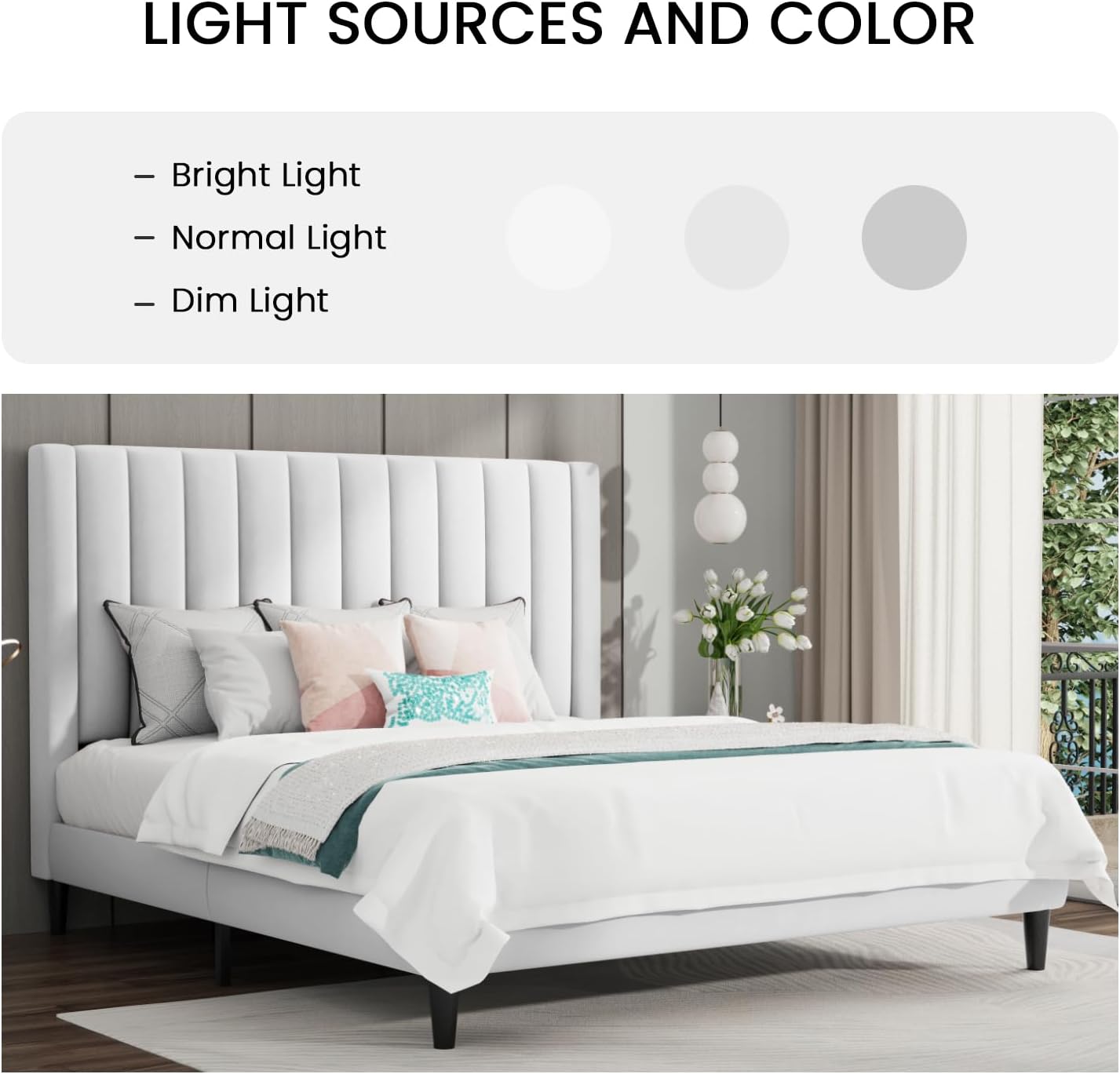 Detalle 2 de SHA CERLIN Queen Upholstered Bed Frame