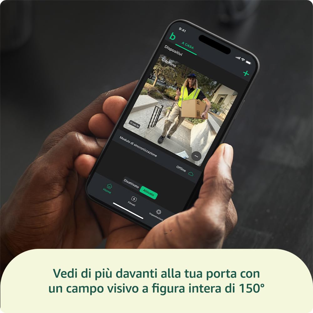 Detalle de Videocitofono supplementare Blink HD a figura intera (bianco) con autonomia di due anni