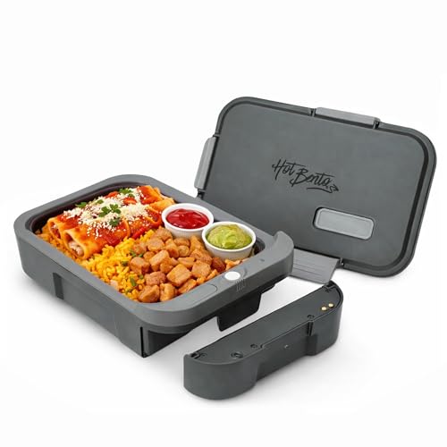 Detalle de Hot Bento PLUS – Fiambrera eléctrica portátil y autocalentable (994 ml, negro)