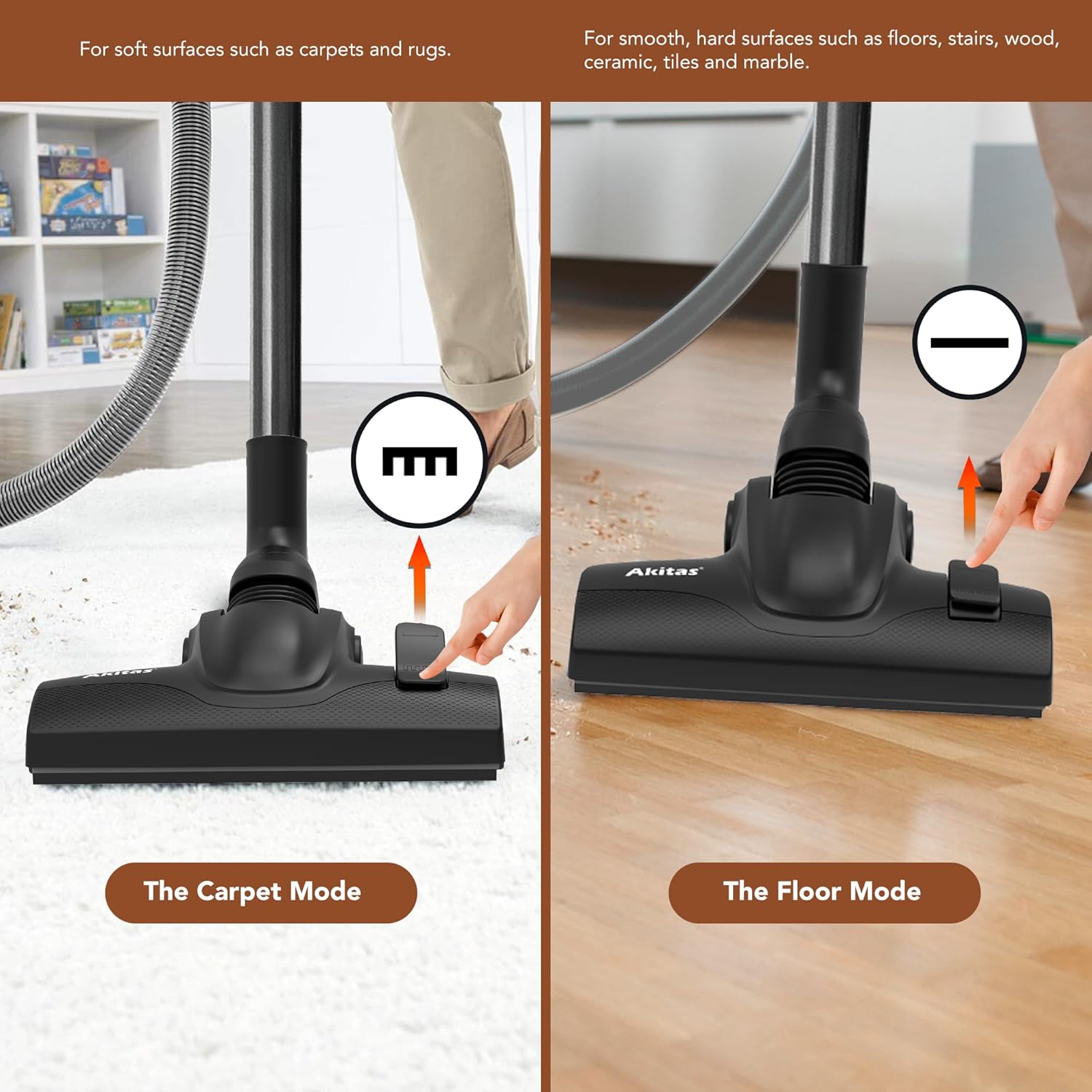 Thumbnail 6 de Akitas C11 900W Bagged Vacuum Cleaner: Quiet, Large-Capacity Cleaning for Hard Floors & Carpets