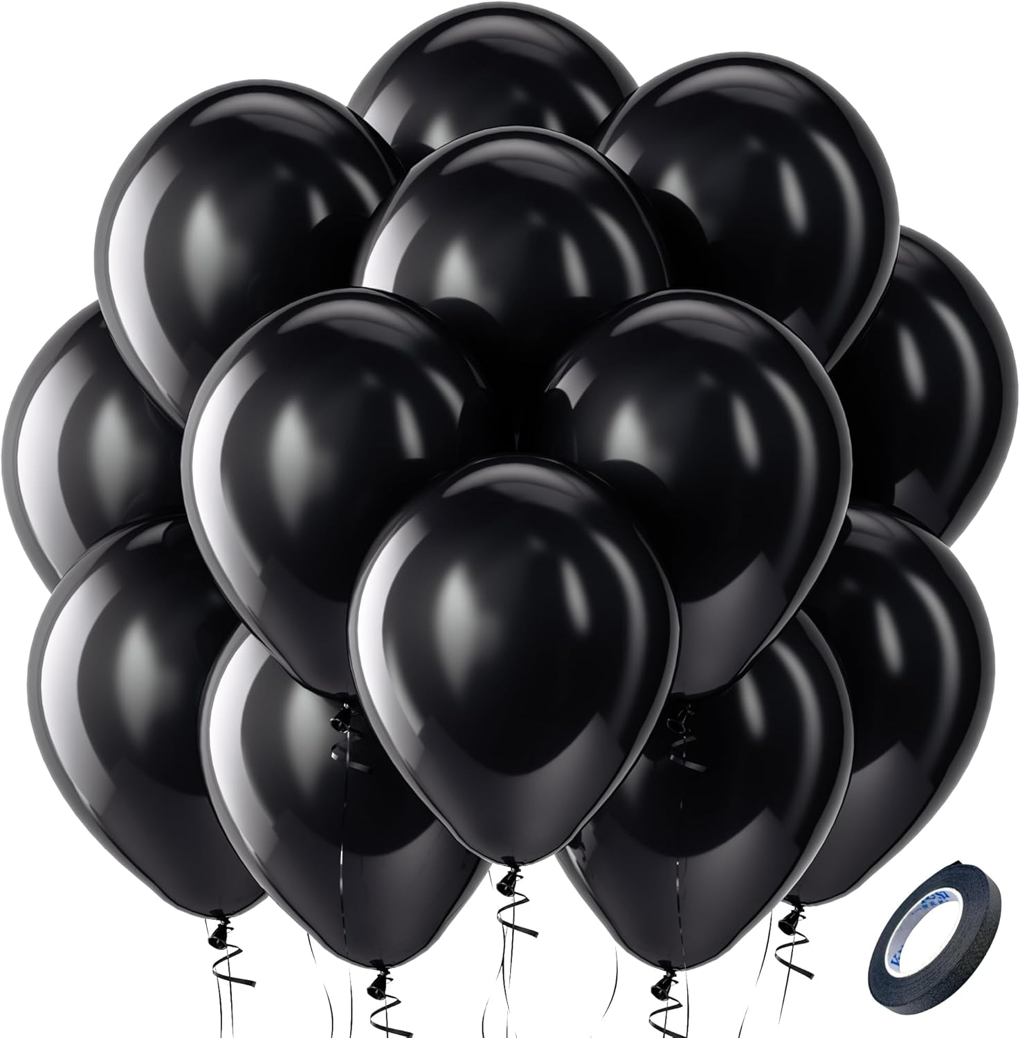 Bezente Black Balloons 12 inch 100 Pack 🎈