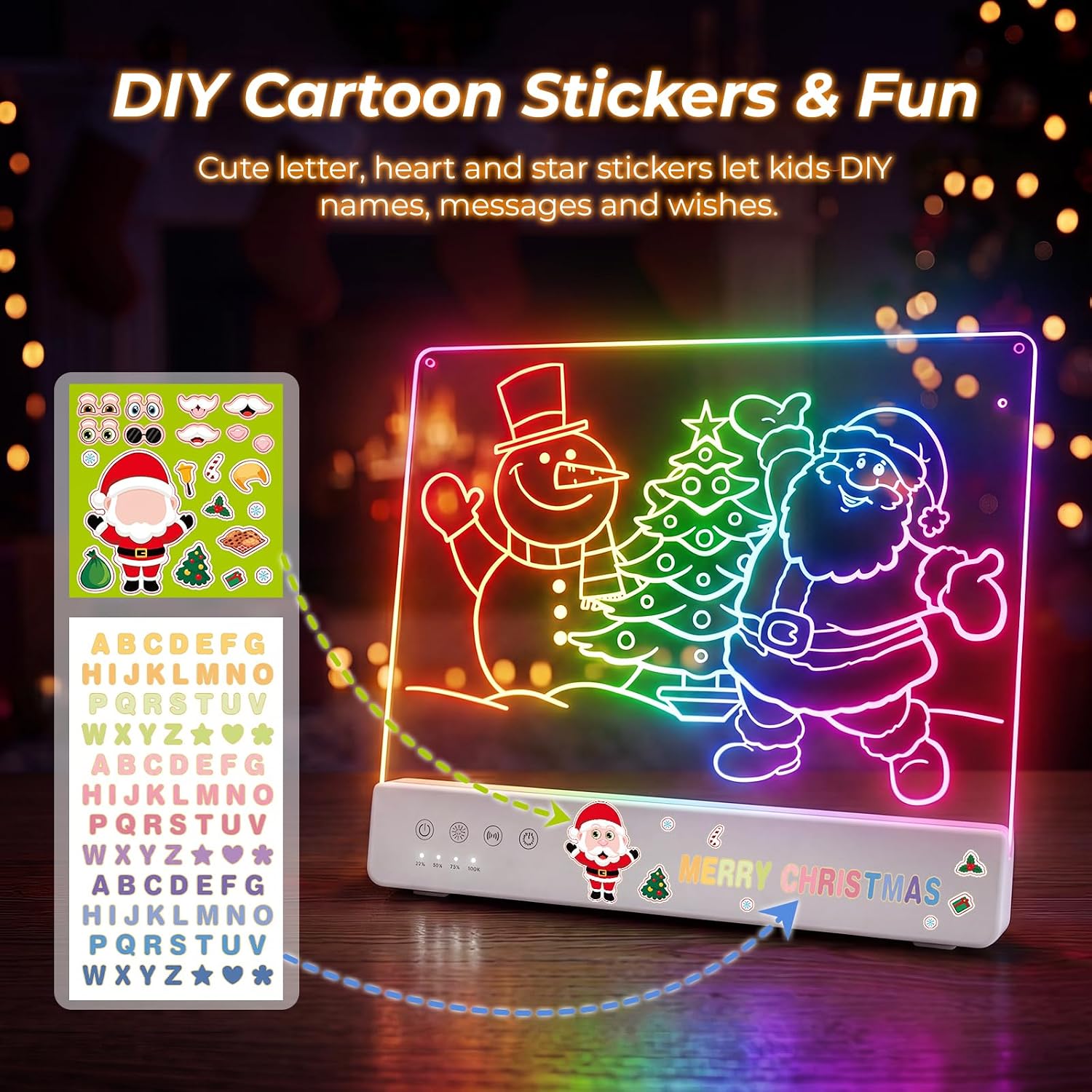 Thumbnail 1 de Mukypixy 16-Inch LED Drawing Board for Kids, Rechargeable, 8 Colors