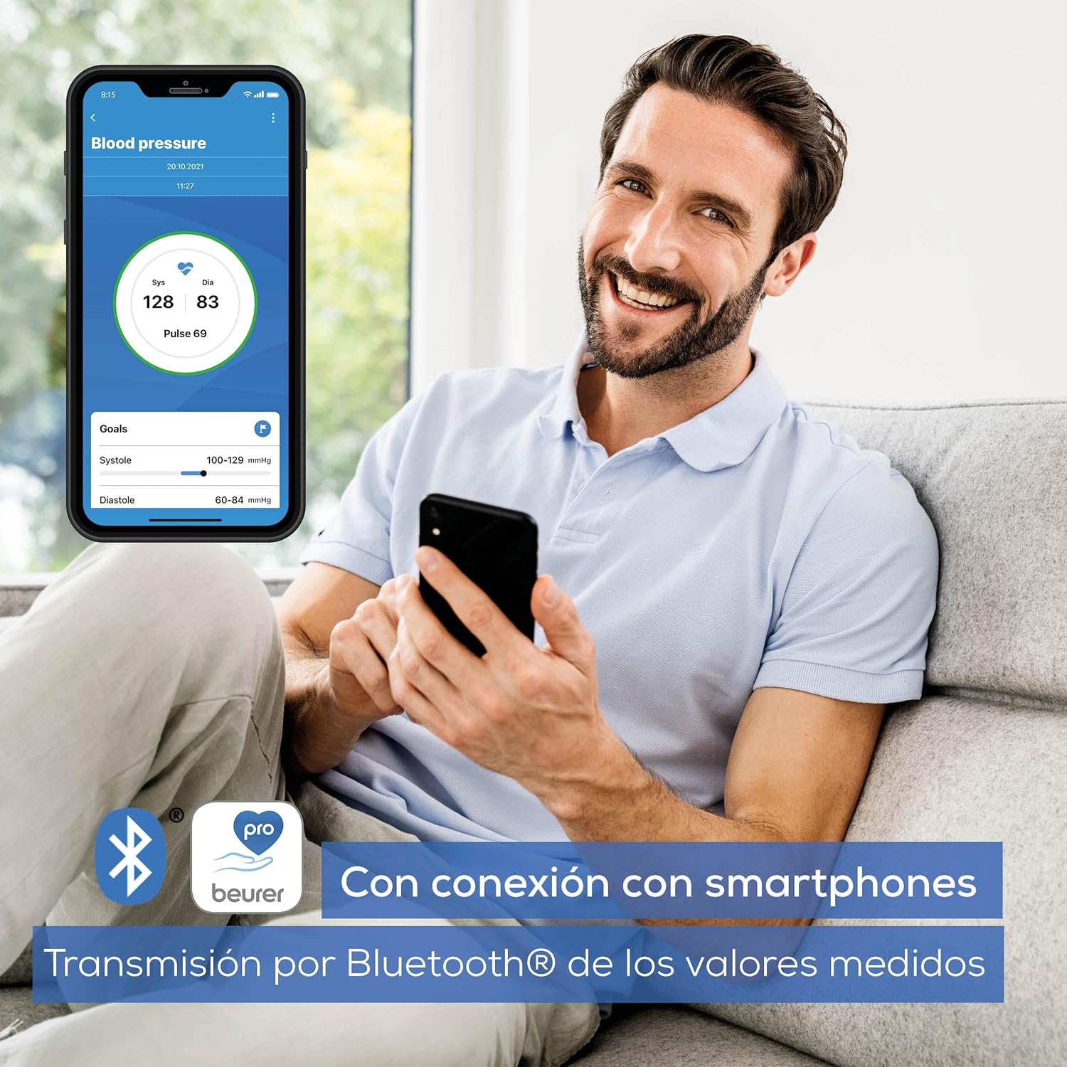 Detalle 1 de Beurer BC 54 Tensiómetro de muñeca con app y detección de arritmias 🩺