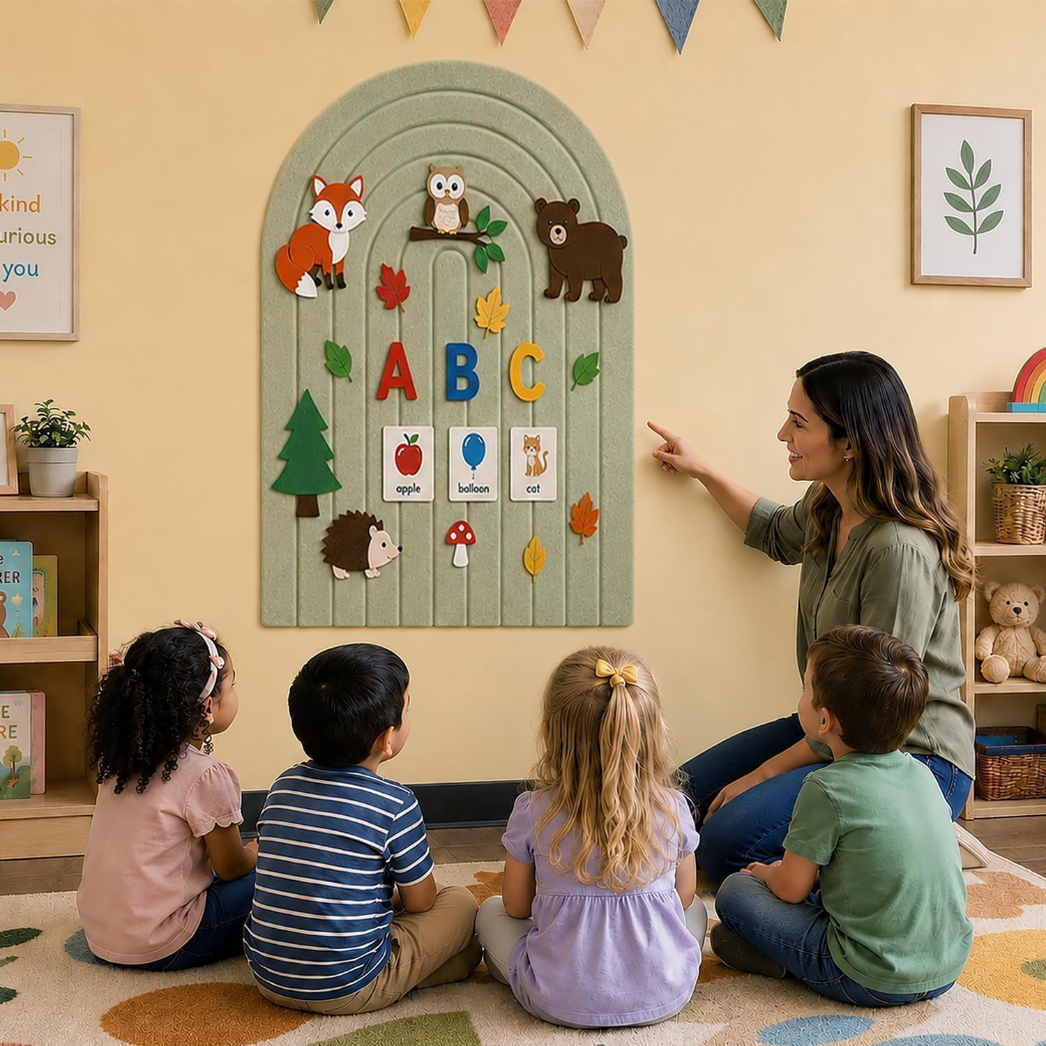 Thumbnail 6 de Clavorae Large Arched Felt Bulletin Board, 24" x 18", Sage Green, 50 Pins