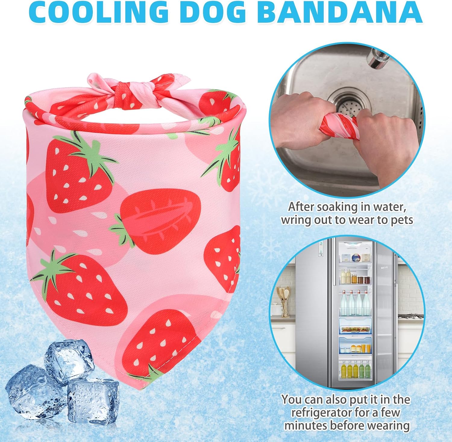 Detalle de KOOLTAIL Dog Cooling Bandana Set (4 Packs) – Instant Summer Relief for Pets