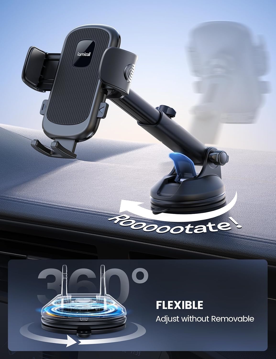 Detalle 2 de Lamicall 3-in-1 Pro Car Phone Holder 360°