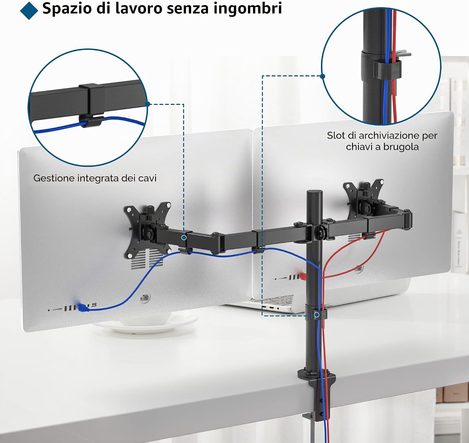 Detalle de BONTEC supporto doppio monitor VESA 75x75