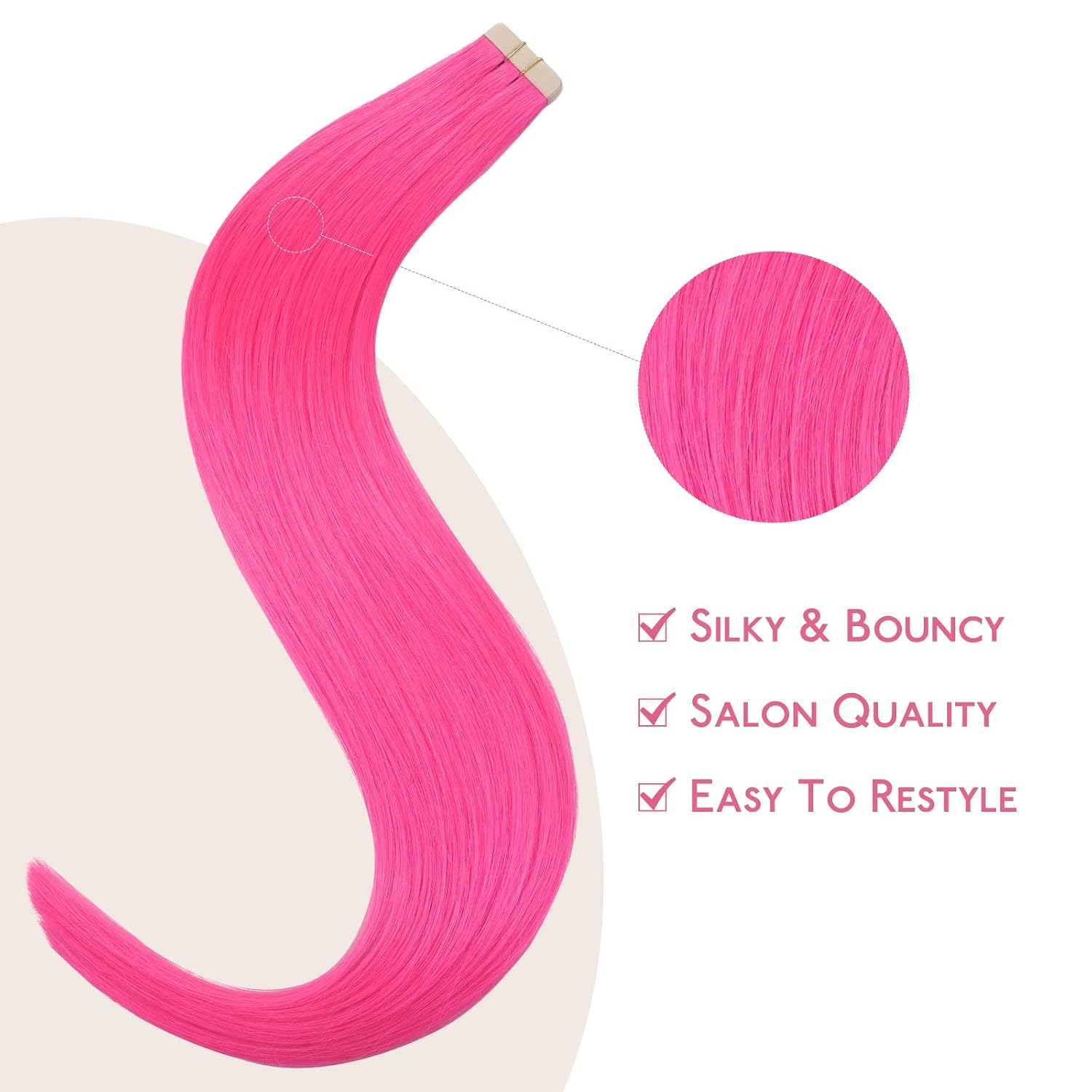 Detalle de Wennalife Human Hair Tape-In Extensions, 14-Inch