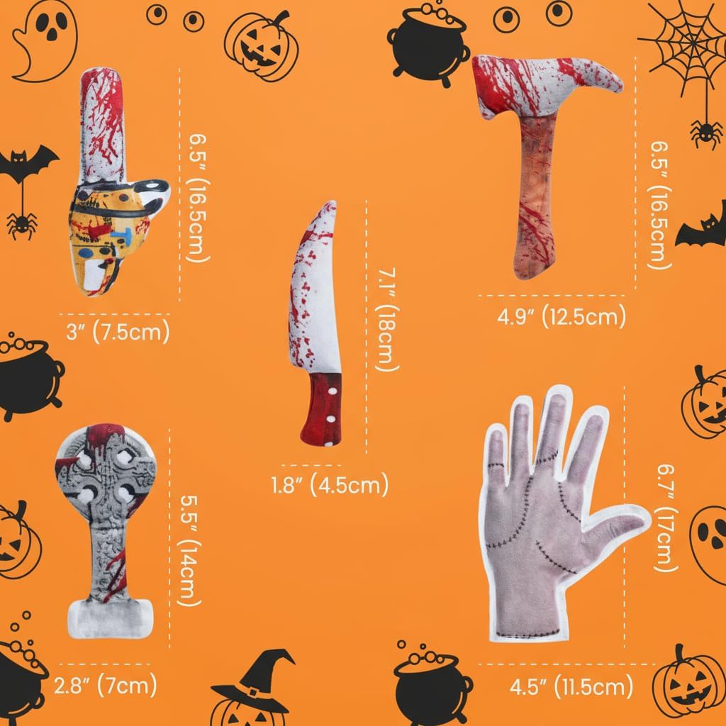 Detalle de PURETOY CT-5PC Halloween Catnip Toys, 5-Piece Crinkle Cat Toy Set