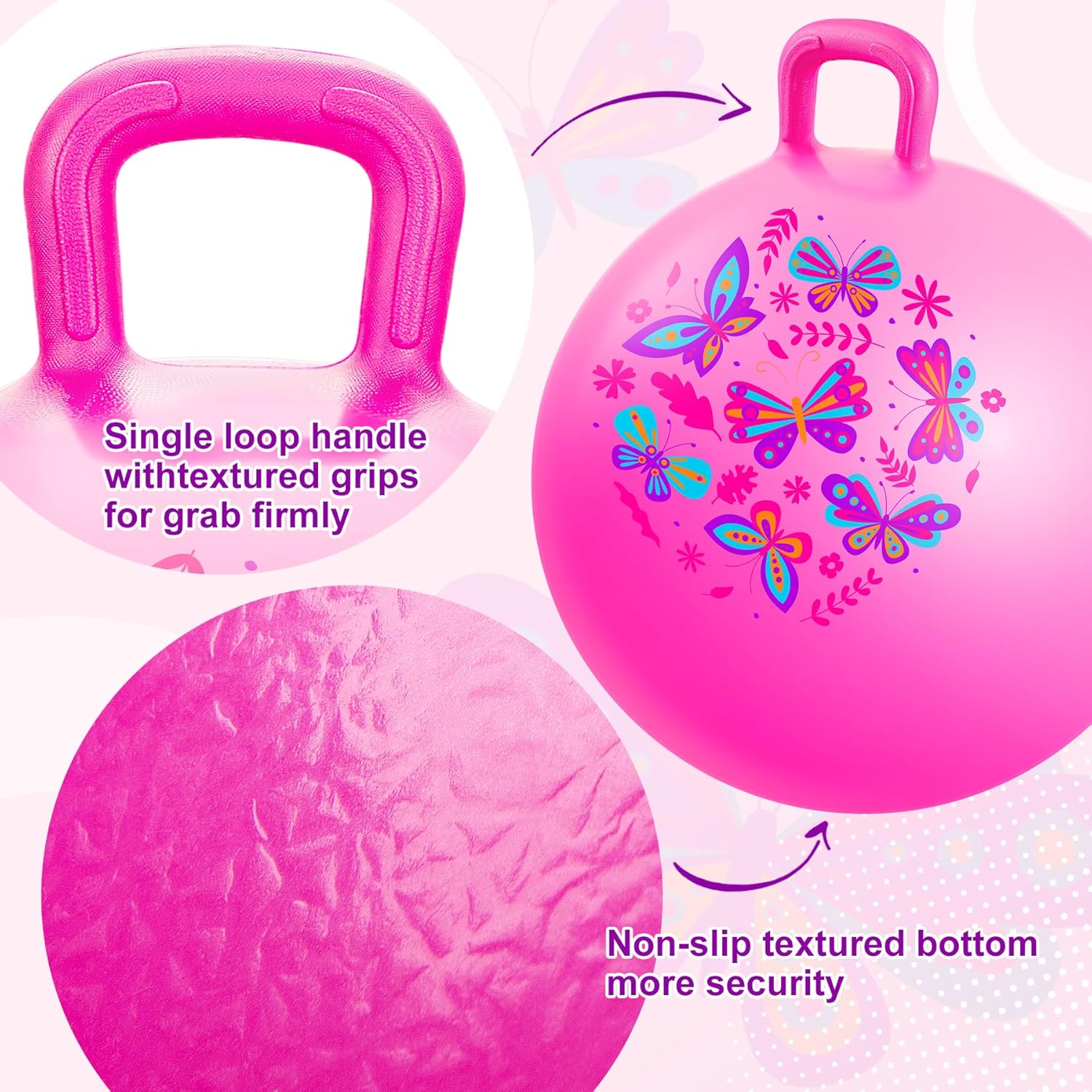 Thumbnail 2 de U&C Planet 18 Inch Space Hopper for Kids: Inflatable Jumping Ball with Pump
