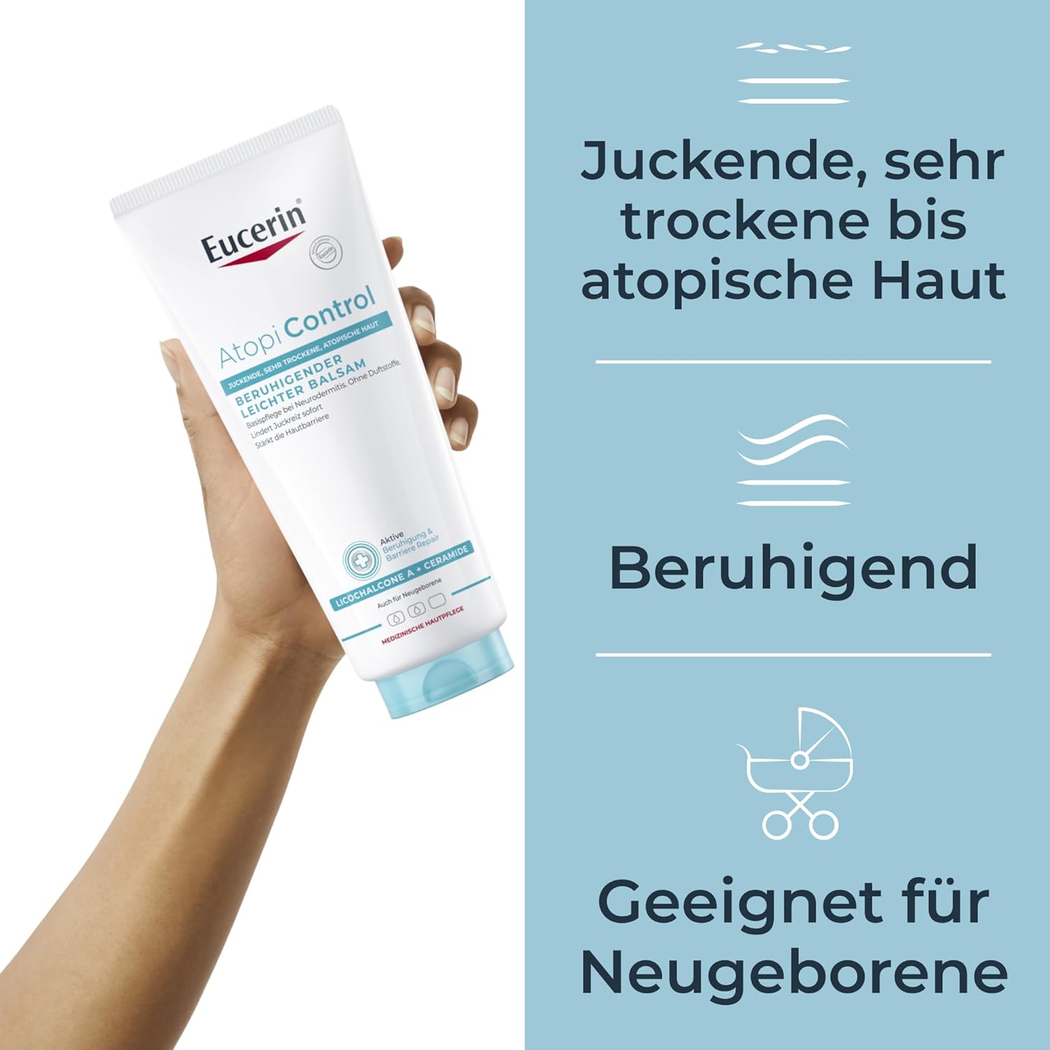 Thumbnail 2 de Eucerin AtopiControl Beruhigender Leichter Balsam (400 ml) – Basis-Pflege bei trockener und atopischer Haut
