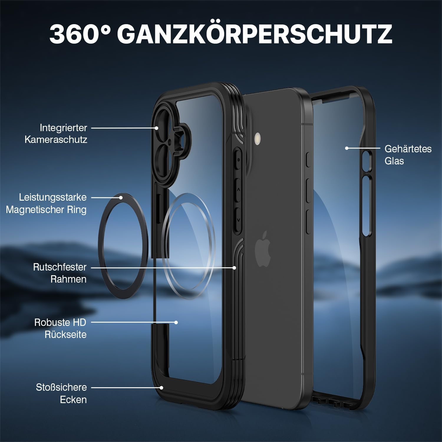Detalle 2 de CENHUFO Hülle für iPhone 17 MagSafe 360° Schutz
