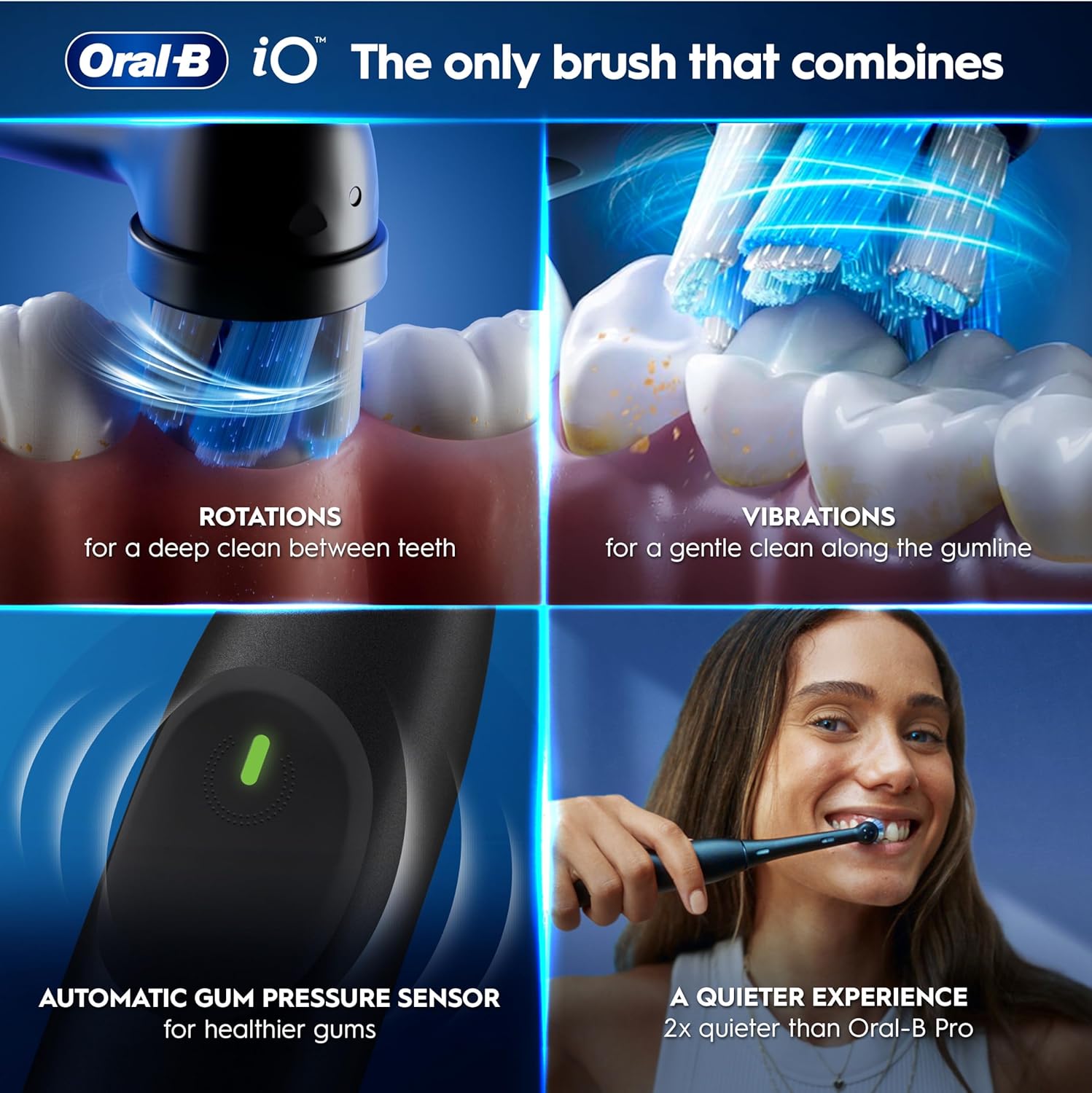 Thumbnail 3 de Oral-B iO2 Night Black electric toothbrush with 1 brush head and travel case (Designed by Braun)