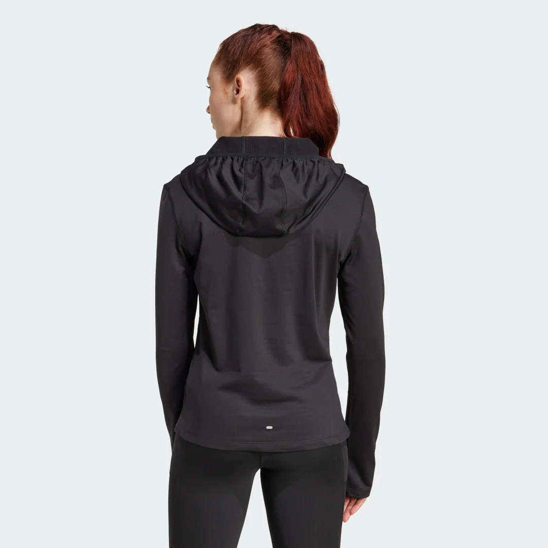 Detalle 2 de Sudadera de invierno con capucha y cremallera hasta el pecho Own The Run de Adidas