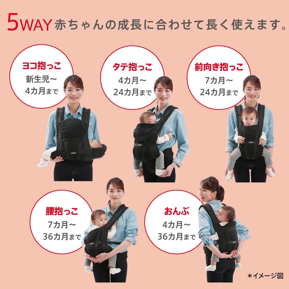 Thumbnail 6 de アップリカ コランハグ ライト 39387 抱っこ紐 新生児シート付き・5WAY・メッシュ素材