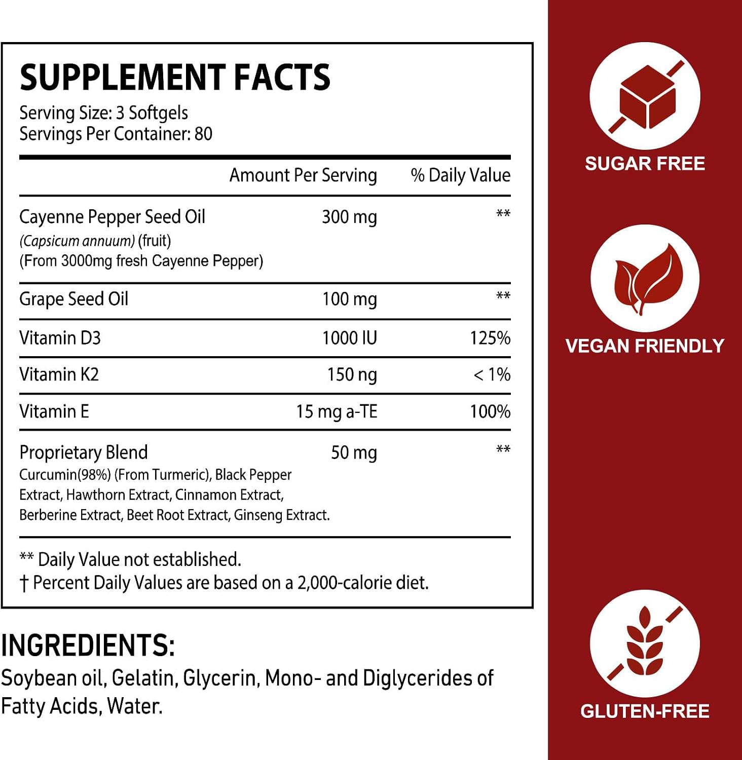 Detalle de Cayenne Pepper Softgel Supplement, 240 Capsules