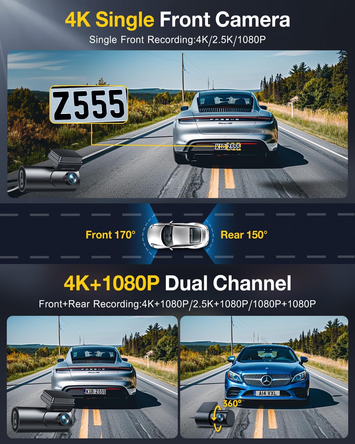Thumbnail 1 de GKU D600Pro 4K Dash Cam
