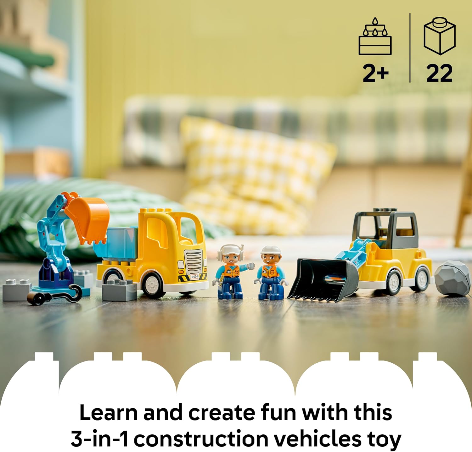 Detalle 2 de LEGO DUPLO 3 in 1 Construction Vehicles