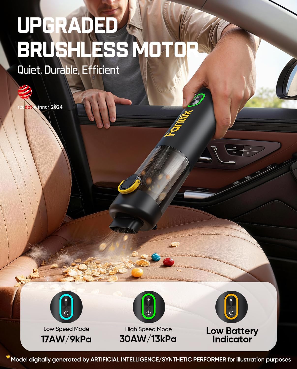 Thumbnail 4 de Fanttik V8 Mate Upgraded Cordless Car Vacuum (13000pa) — Portable Mini Handheld for Car, Desk & Keyboard