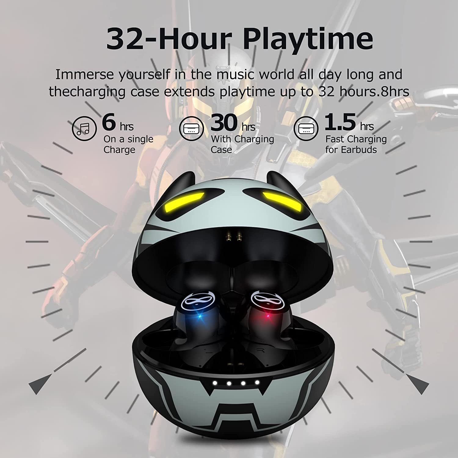 Thumbnail 1 de AMAFACE Kids Bluetooth 5.3 Earbuds (In‑Ear, Waterproof IPX5) with Mic for Calls