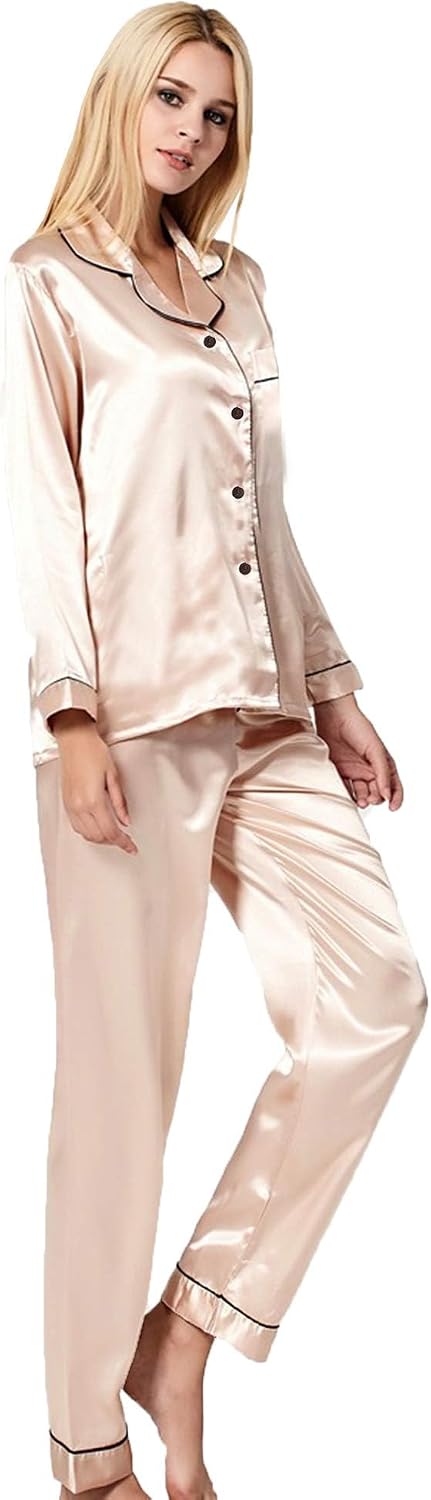 Detalle de Pyjama set silk satin pyjamas