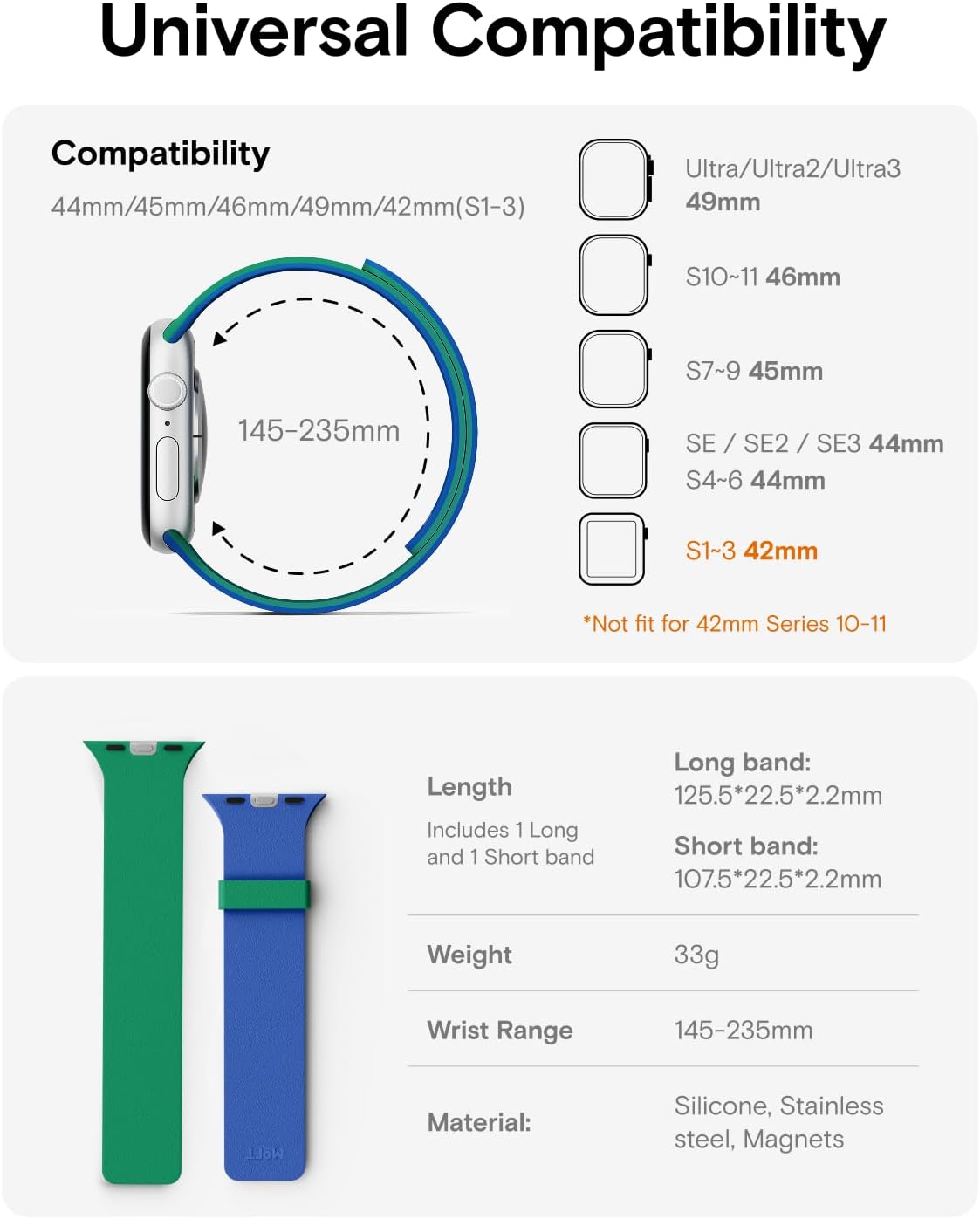 Thumbnail 6 de MOFT Snap Duo Watch Bands for Apple Watch: Dual‑Colour Silicone with Magnetic Snap