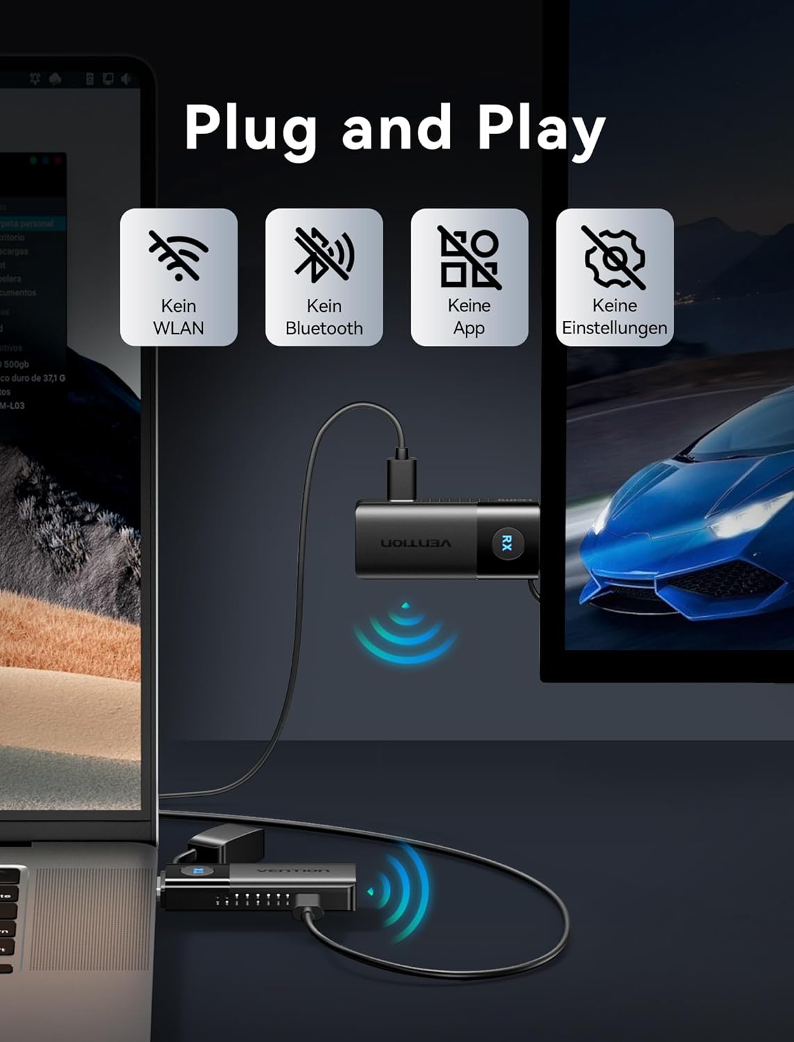 Thumbnail 5 de VENTION HDMI Wireless Transmitter and Receiver 1080P 60Hz
