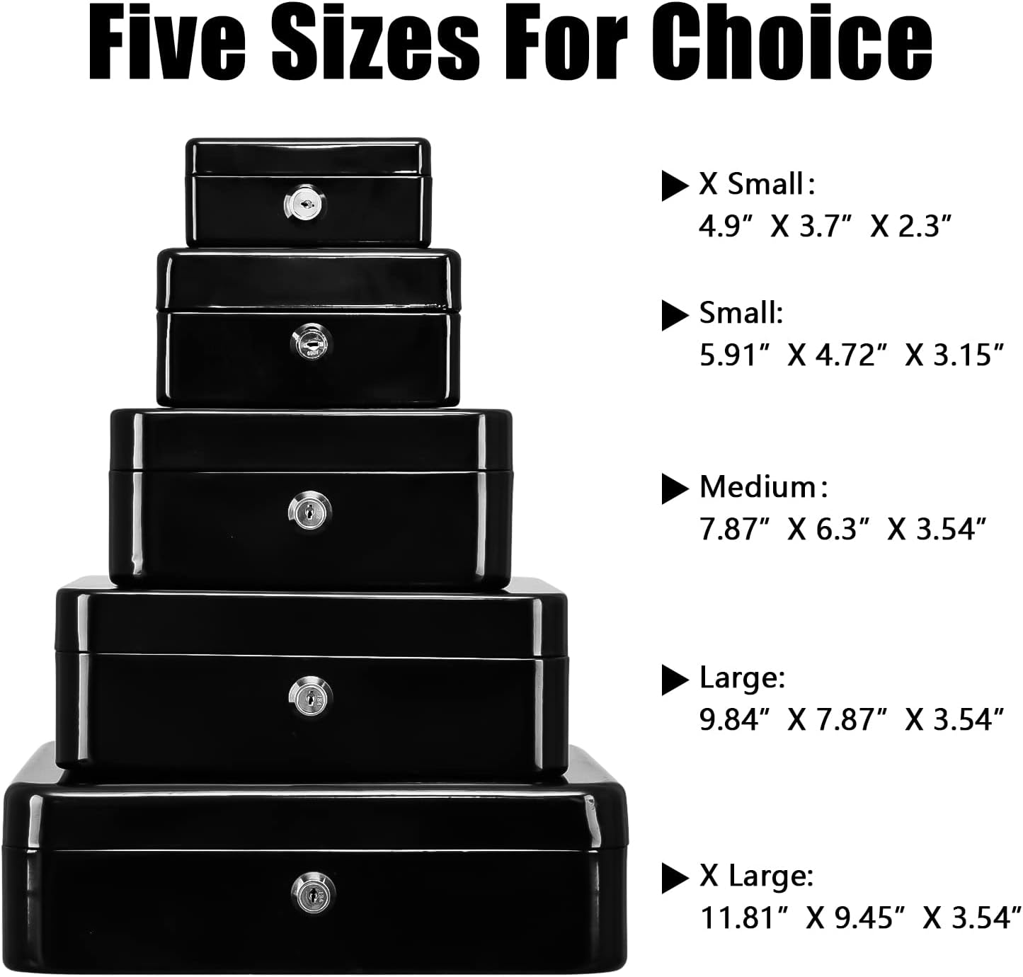 Detalle 2 de KYODOLED 43396-178591 Small Metal Cash Box with Key Lock and Handle, Black